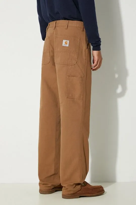 Carhartt WIP cotton trousers Single Knee Pant brown color I031497.HZ02