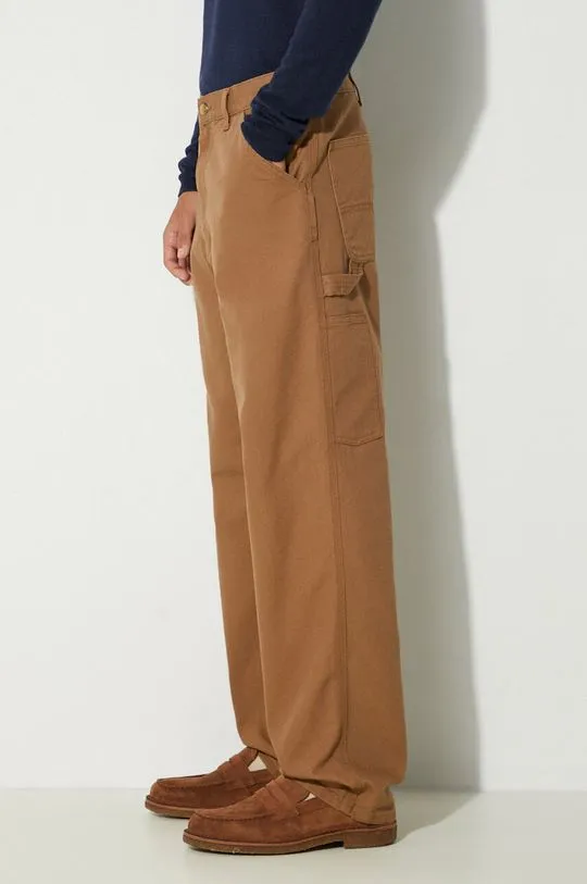 Carhartt WIP cotton trousers Single Knee Pant brown color I031497.HZ02