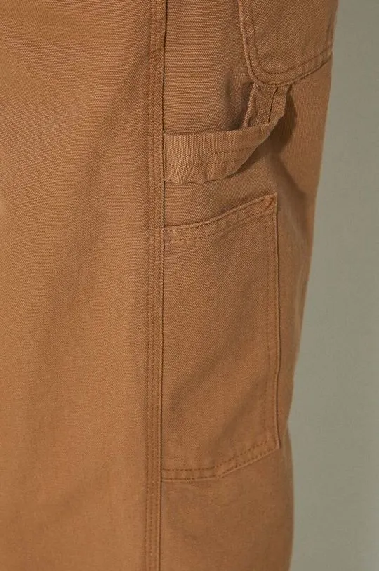 Carhartt WIP cotton trousers Single Knee Pant brown color I031497.HZ02