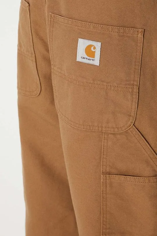 Carhartt WIP cotton trousers Single Knee Pant brown color I031497.HZ02