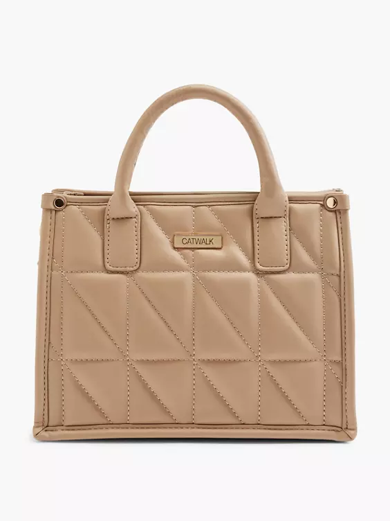 Catwalk  Camel Quilted Tote Bag with Adjustable Shoulder Strap