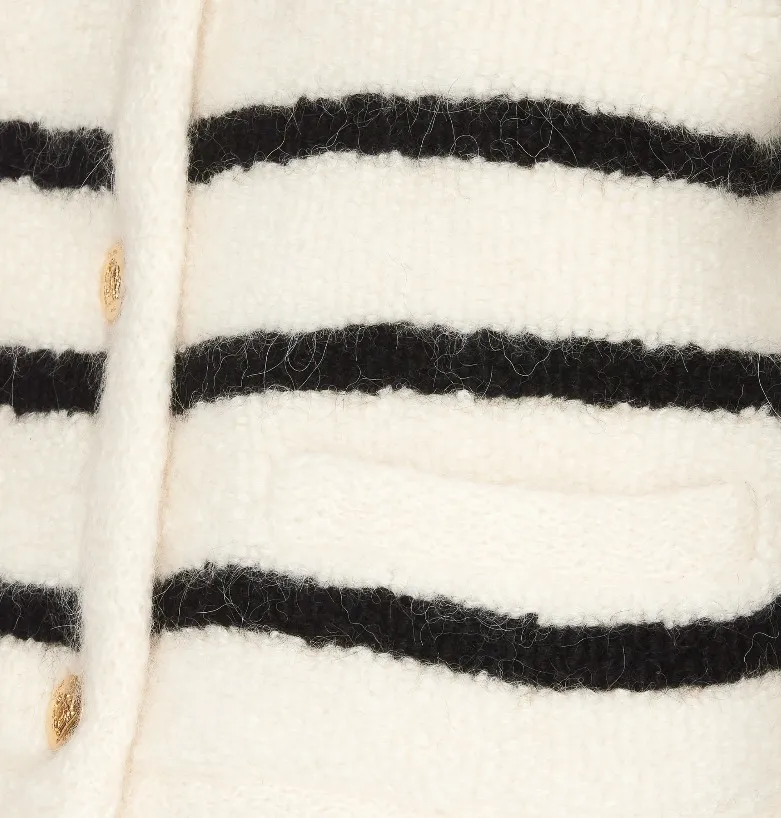 CELINE  |striped triomphe polo in fine wool