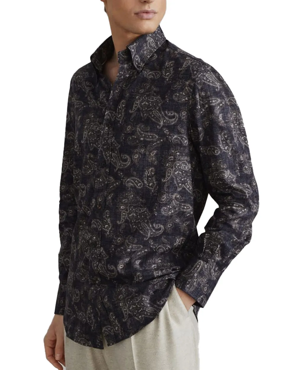 Charcoal Paisley Sportshirt