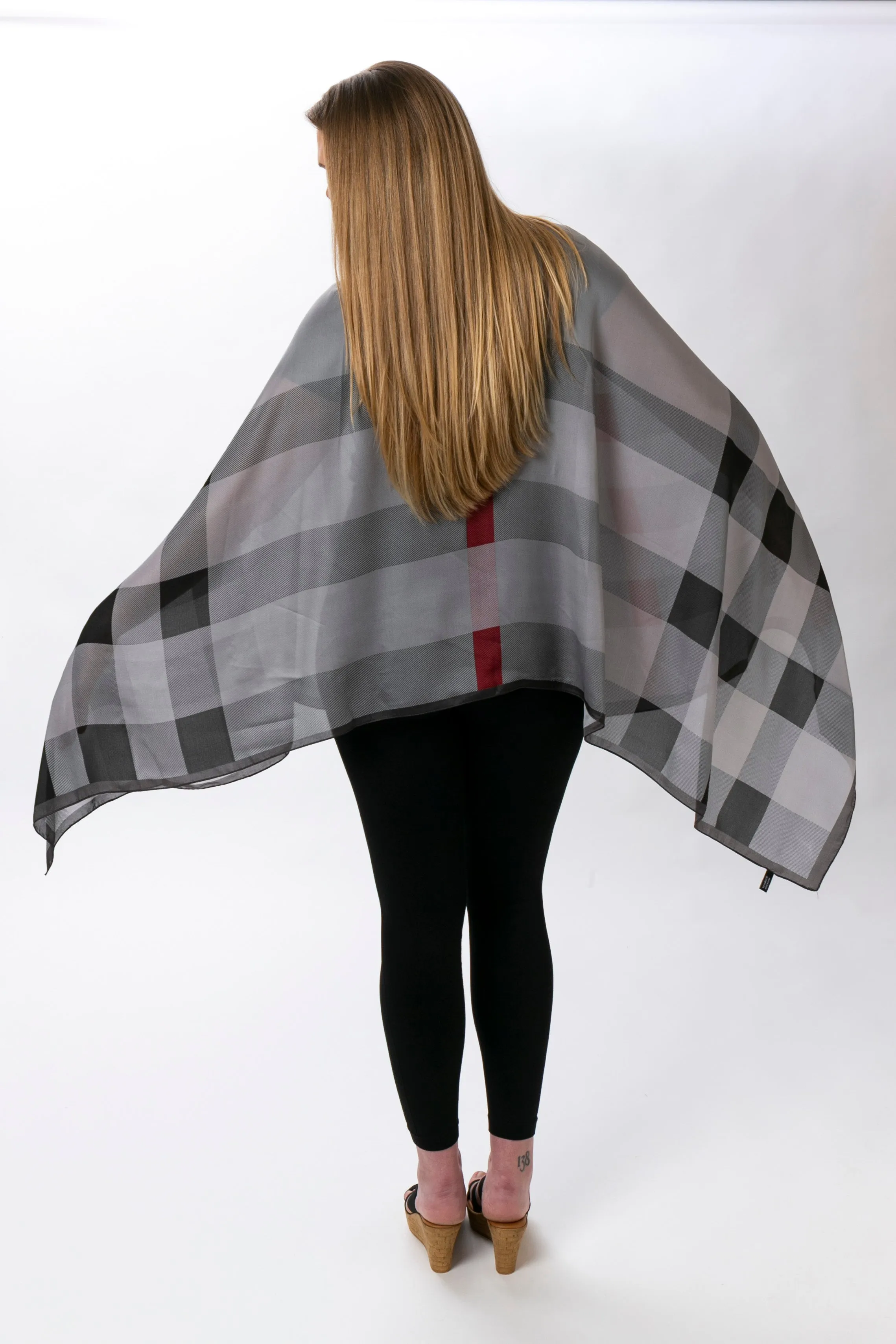 Checkered & Trimmed Ultrasoft Lightweight Scarf