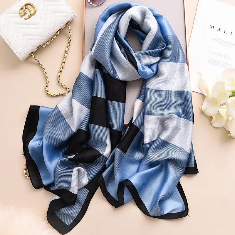 Checkered & Trimmed Ultrasoft Lightweight Scarf