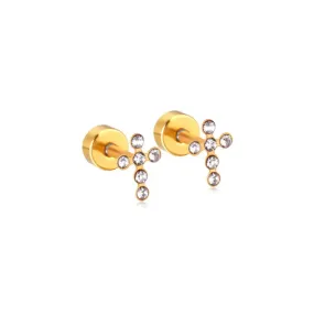 Clare Cross Screwback Studs