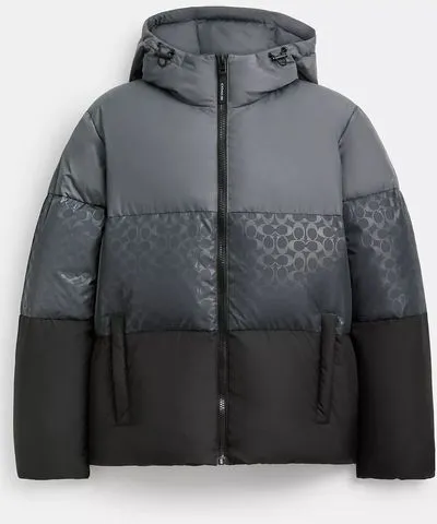 Coach Colorblock Down Jacket In Recycled Polyester