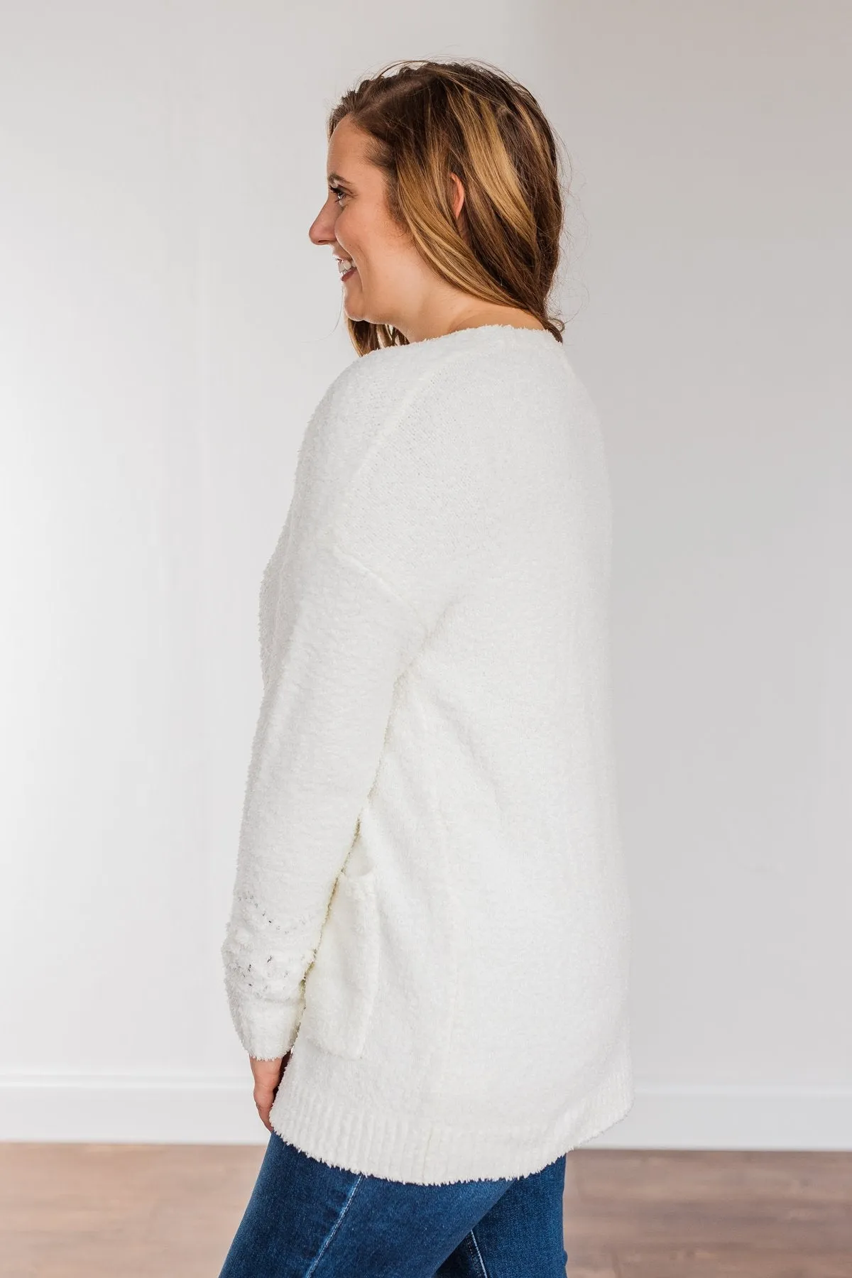 Cold Hands Warm Heart Knit Cardigan- Ivory