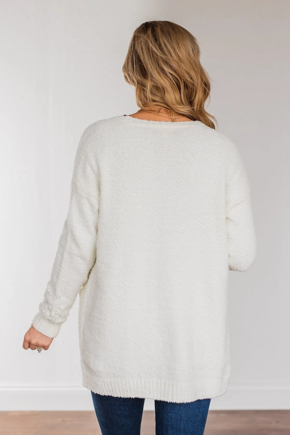 Cold Hands Warm Heart Knit Cardigan- Ivory