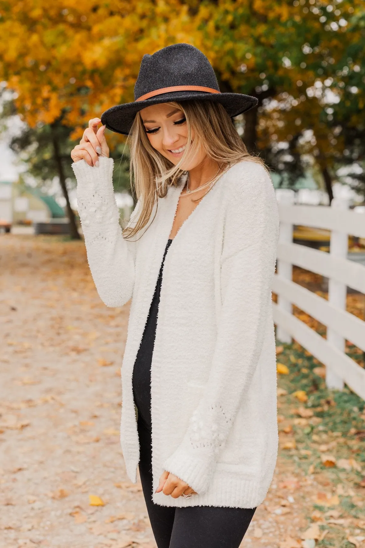 Cold Hands Warm Heart Knit Cardigan- Ivory