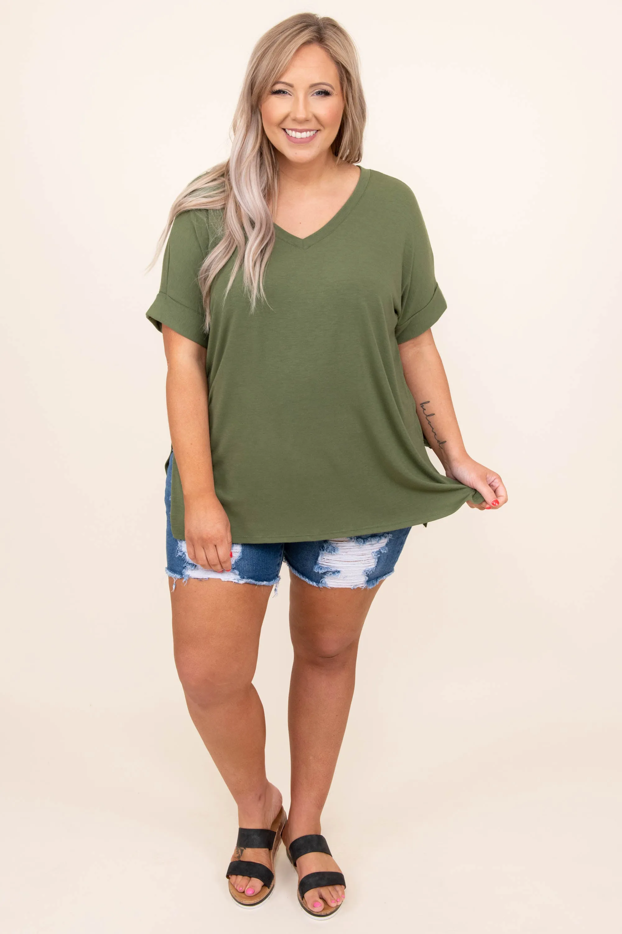 Comfy Travels Top, Ash Olive