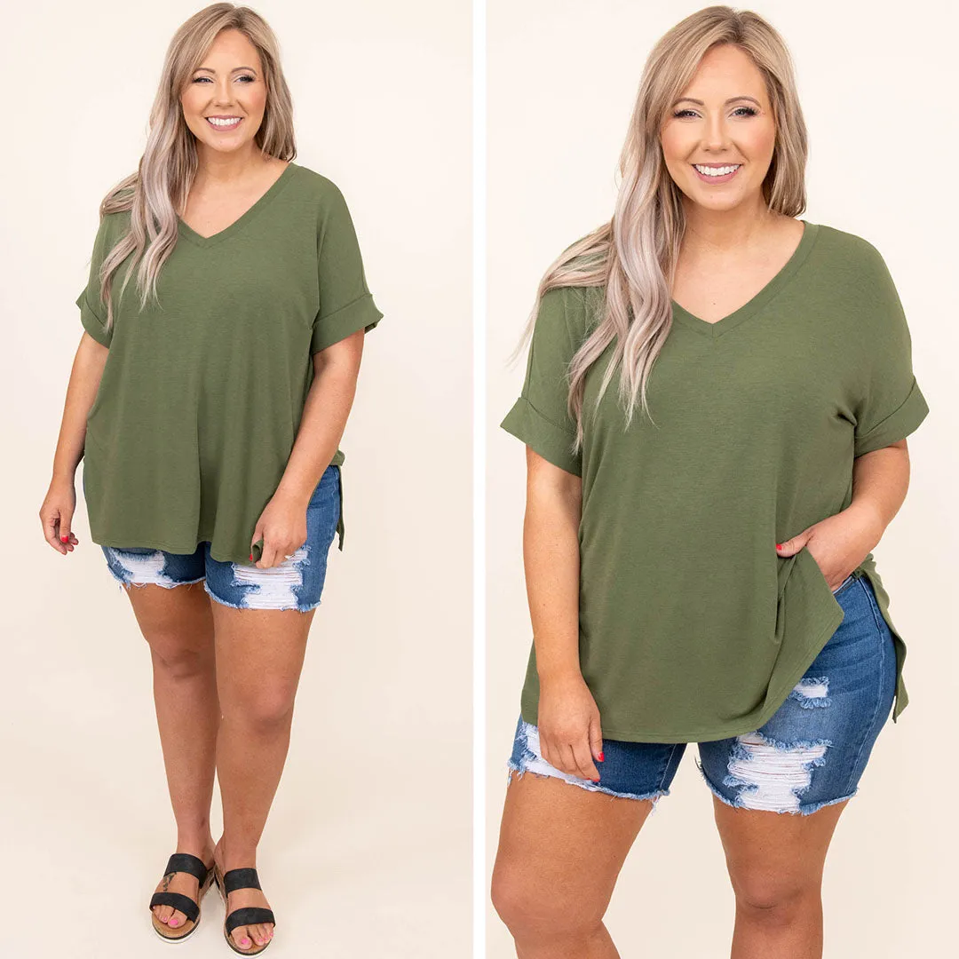 Comfy Travels Top, Ash Olive