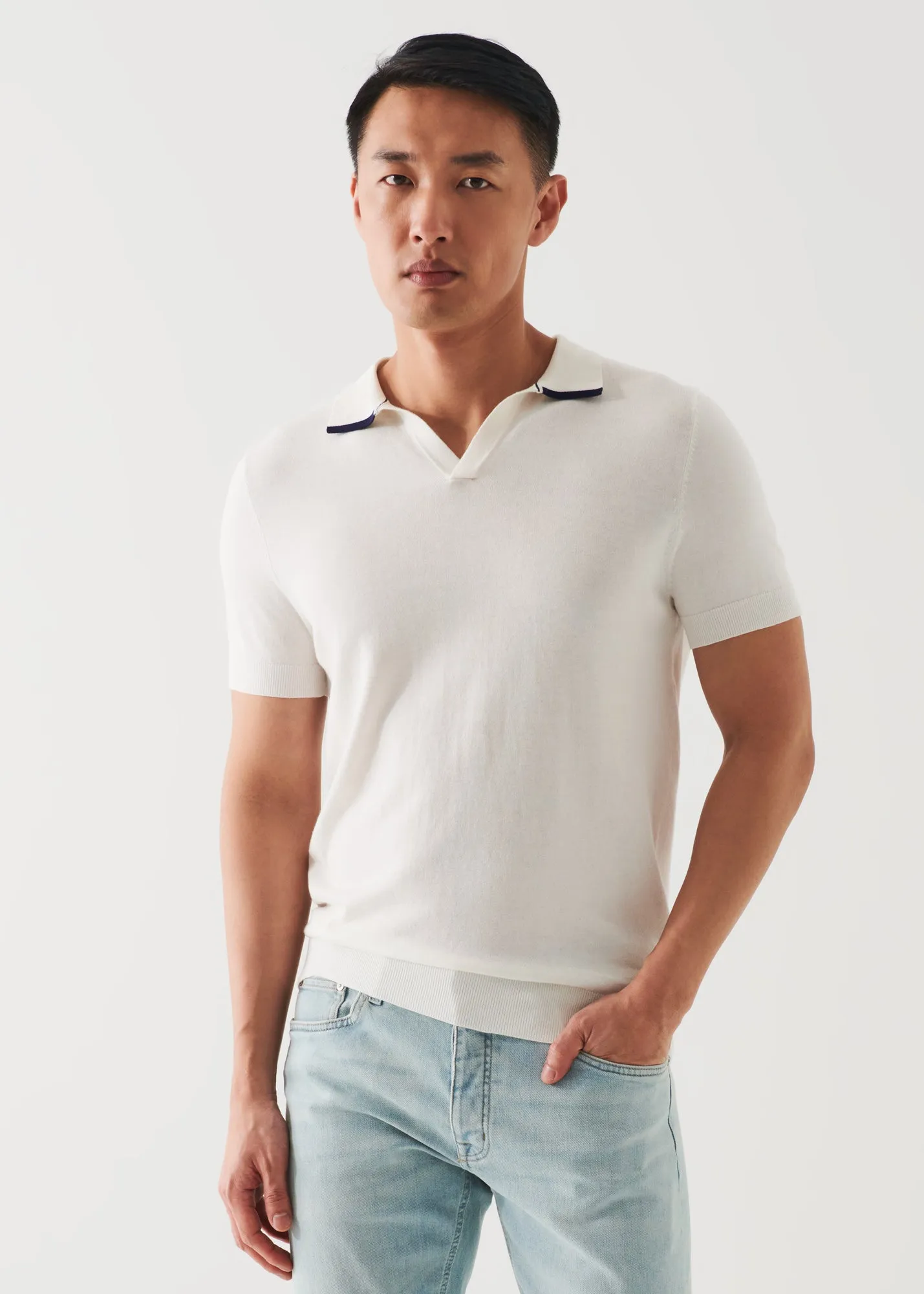 COTTON BLEND OPEN POLO