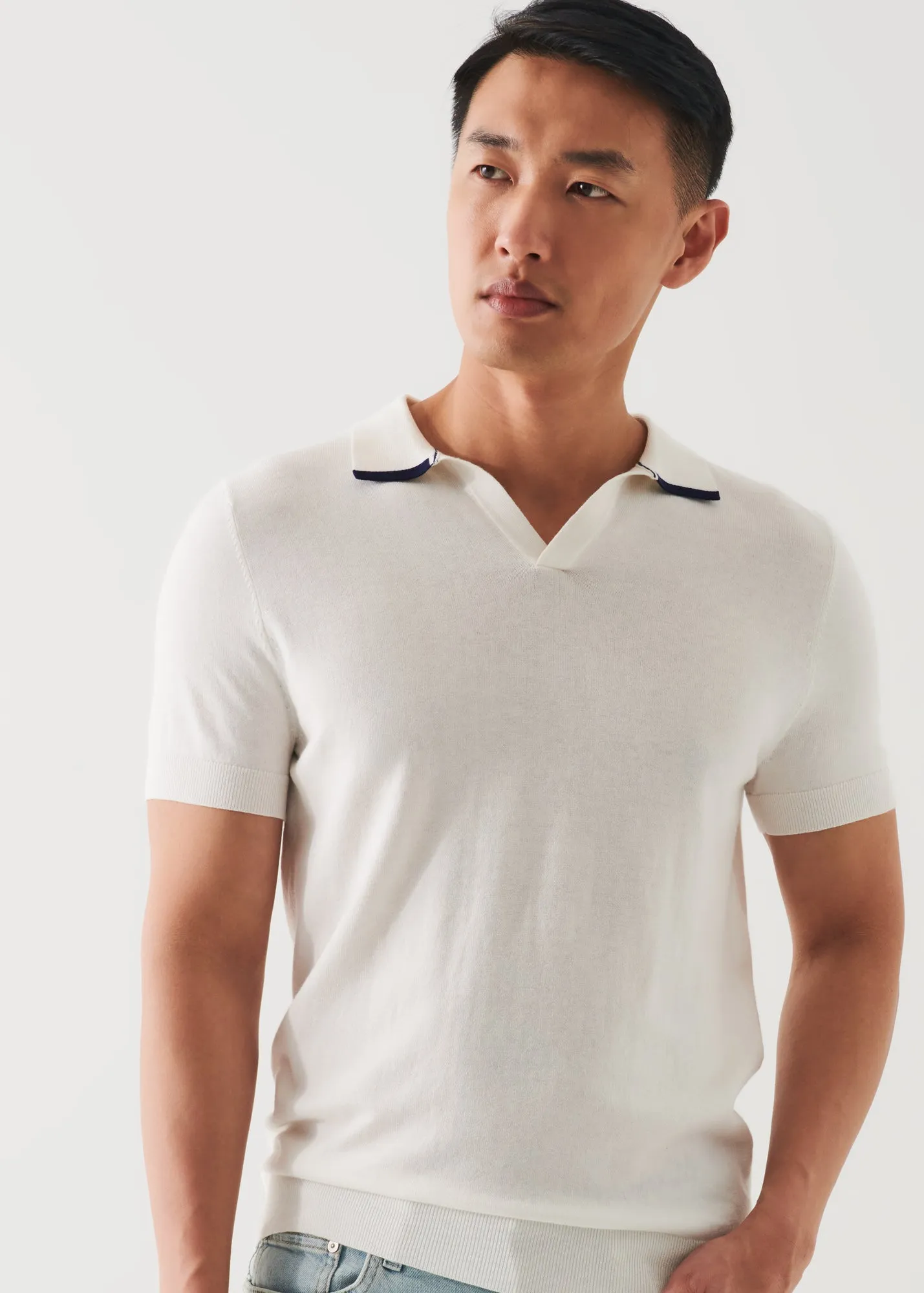 COTTON BLEND OPEN POLO