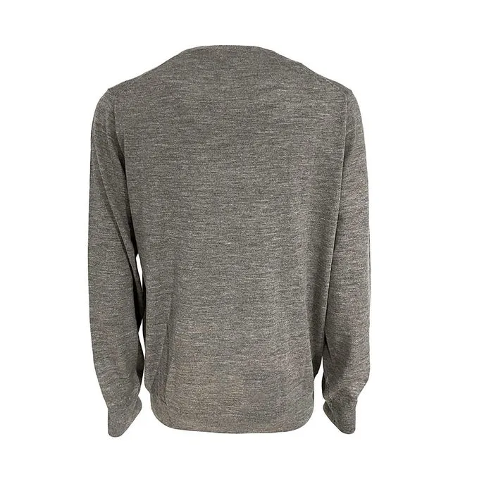 CREW NECK MERINO WOOL JUMPER Man Light grey