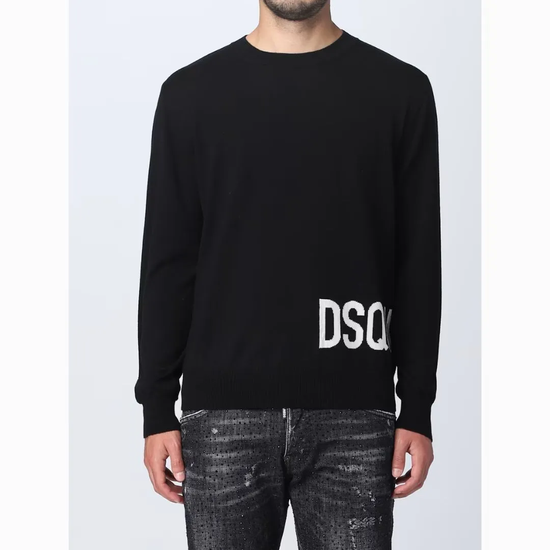 D SQUARED2  |Long Sleeves Plain Logo Luxury Sweaters