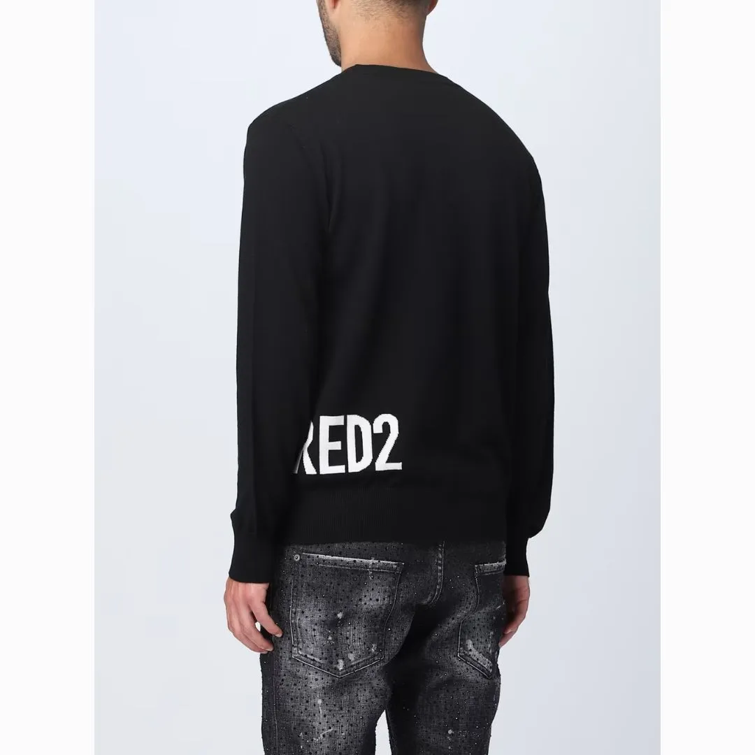 D SQUARED2  |Long Sleeves Plain Logo Luxury Sweaters