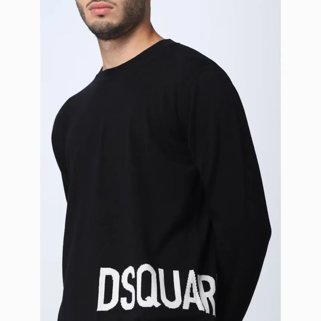 D SQUARED2  |Long Sleeves Plain Logo Luxury Sweaters