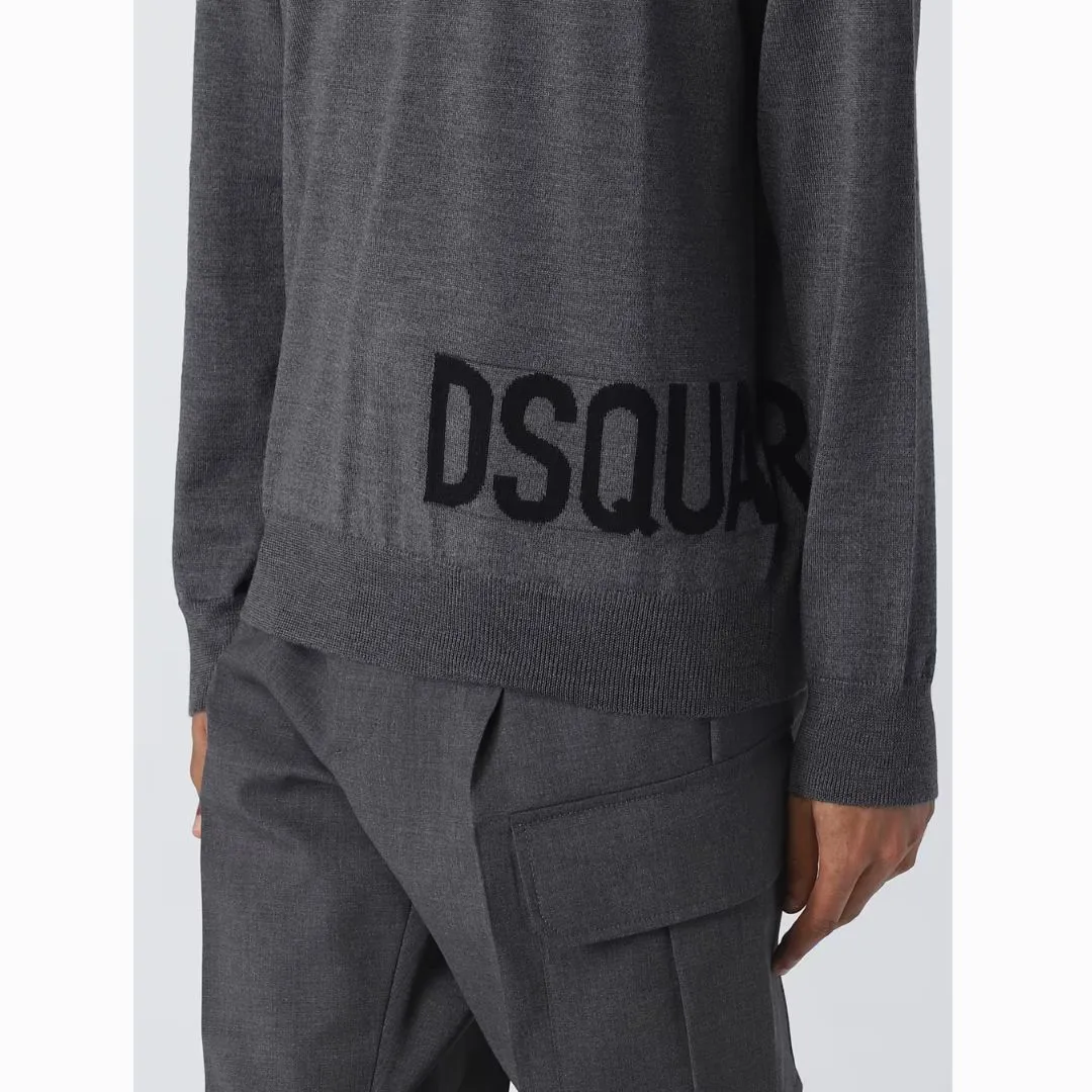 D SQUARED2  |Long Sleeves Plain Logo Luxury Sweaters