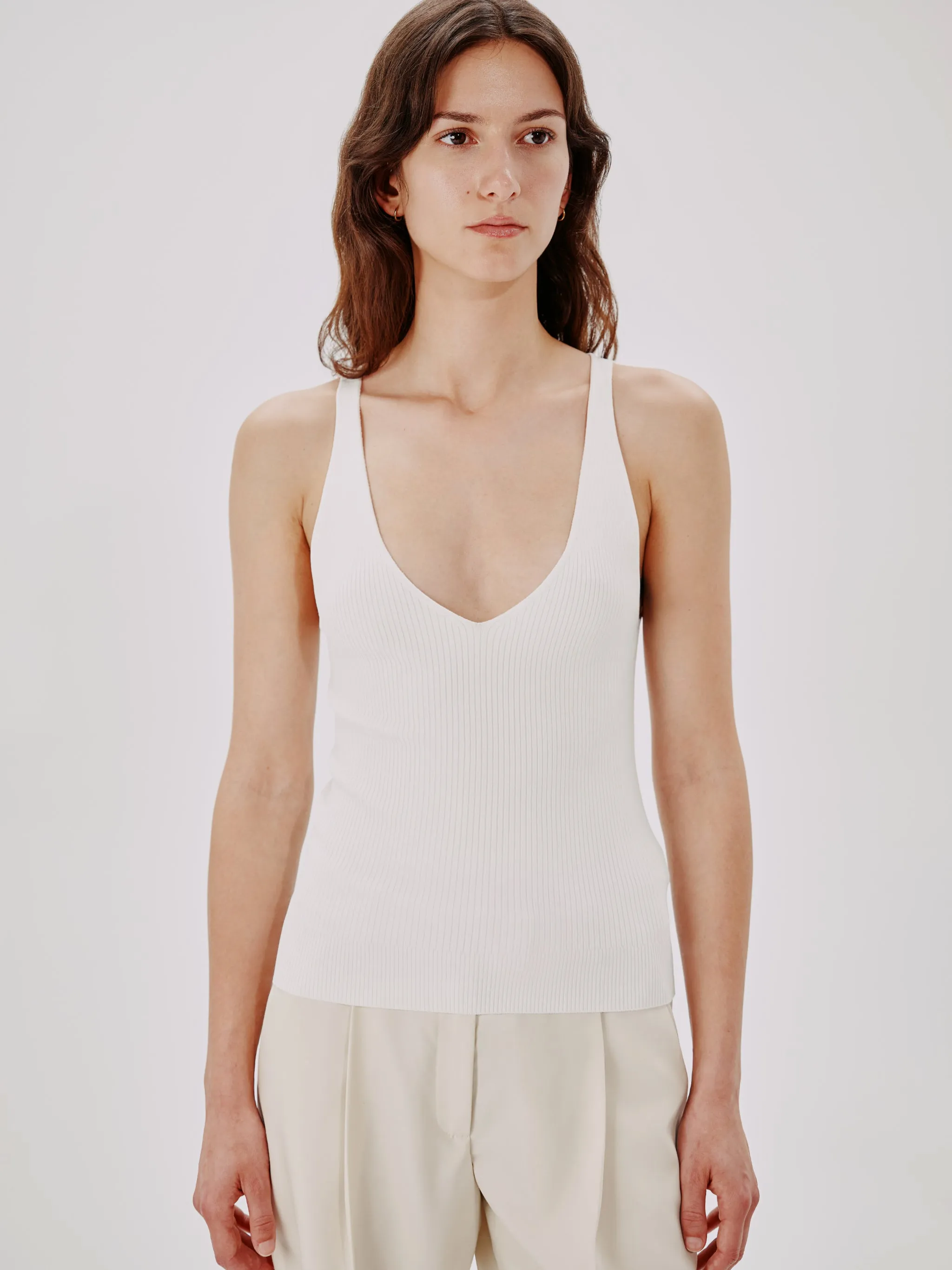 Deep V Tank Knit