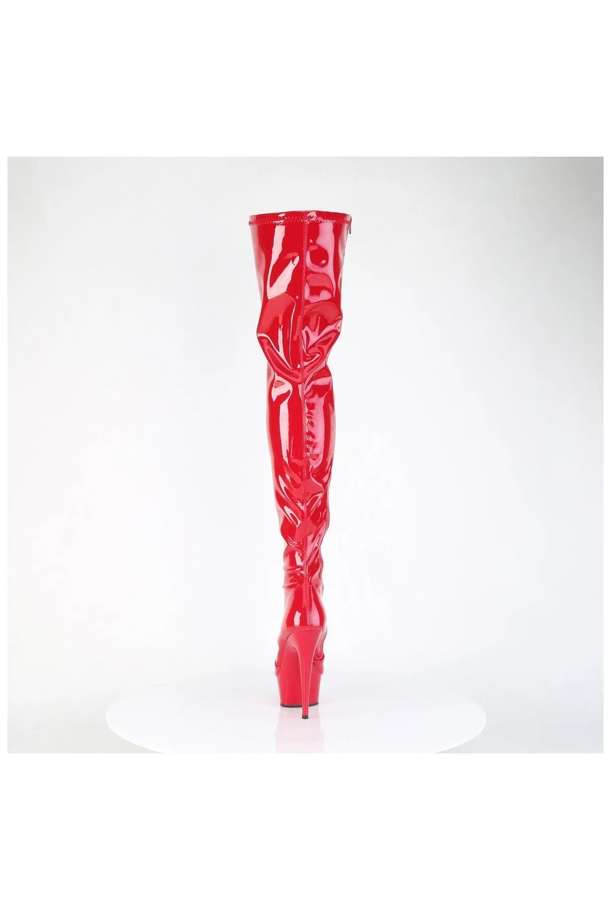 DELIGHT-4000 Red Patent Thigh Boot