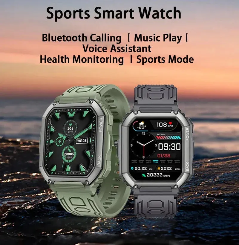 Dial Calls Bluetooth Heart Rate Monitor Waterproof Sports Smartwatch