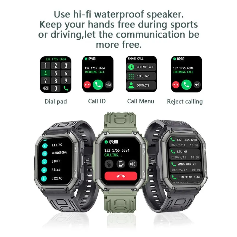 Dial Calls Bluetooth Heart Rate Monitor Waterproof Sports Smartwatch