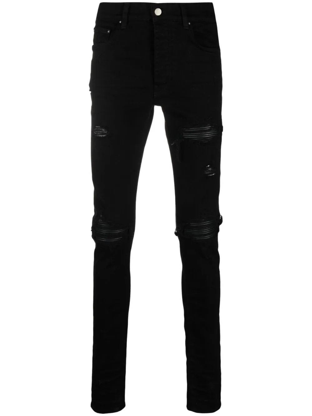 DISTRESSED-FINISH RIPPED SKINNY JEANS