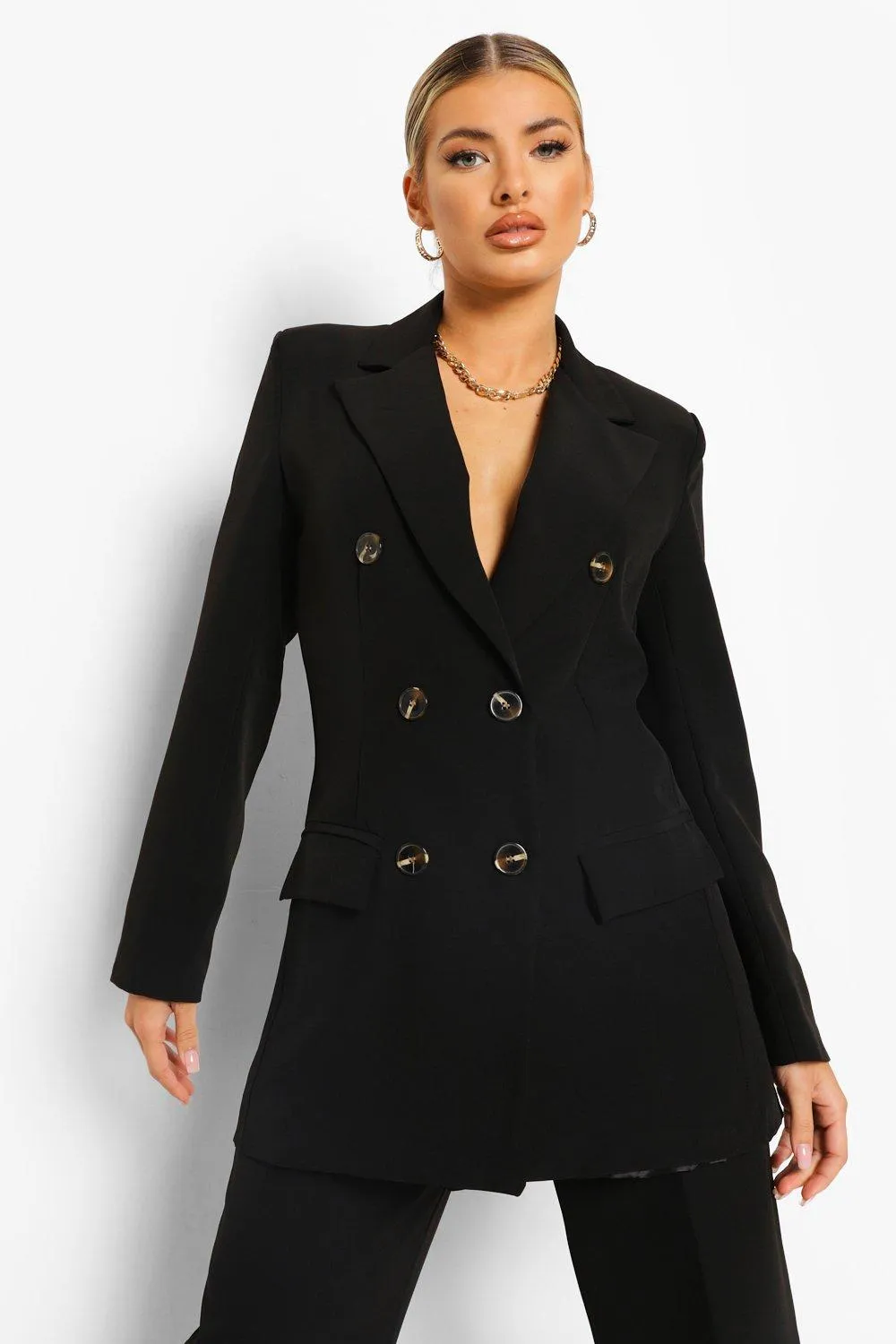 Double Breasted Longline Blazer