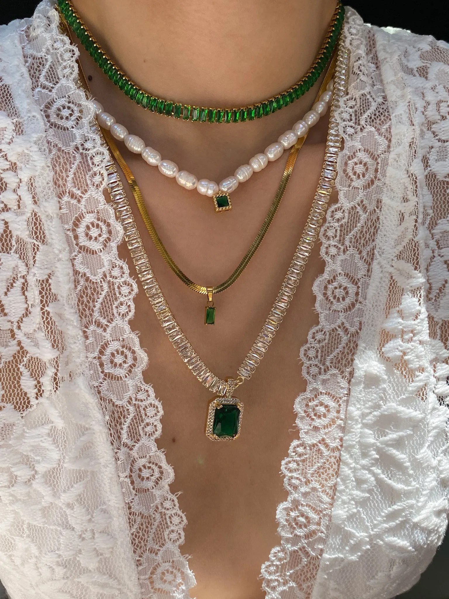 Emerald Bijou Necklace