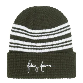 FA Cursive Waffle Cuff Beanie Green