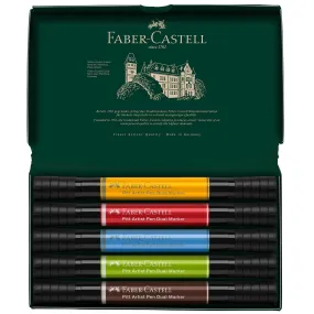 Faber-Castell Pitt Artist Pen Dual Marker Assorted Set of 5