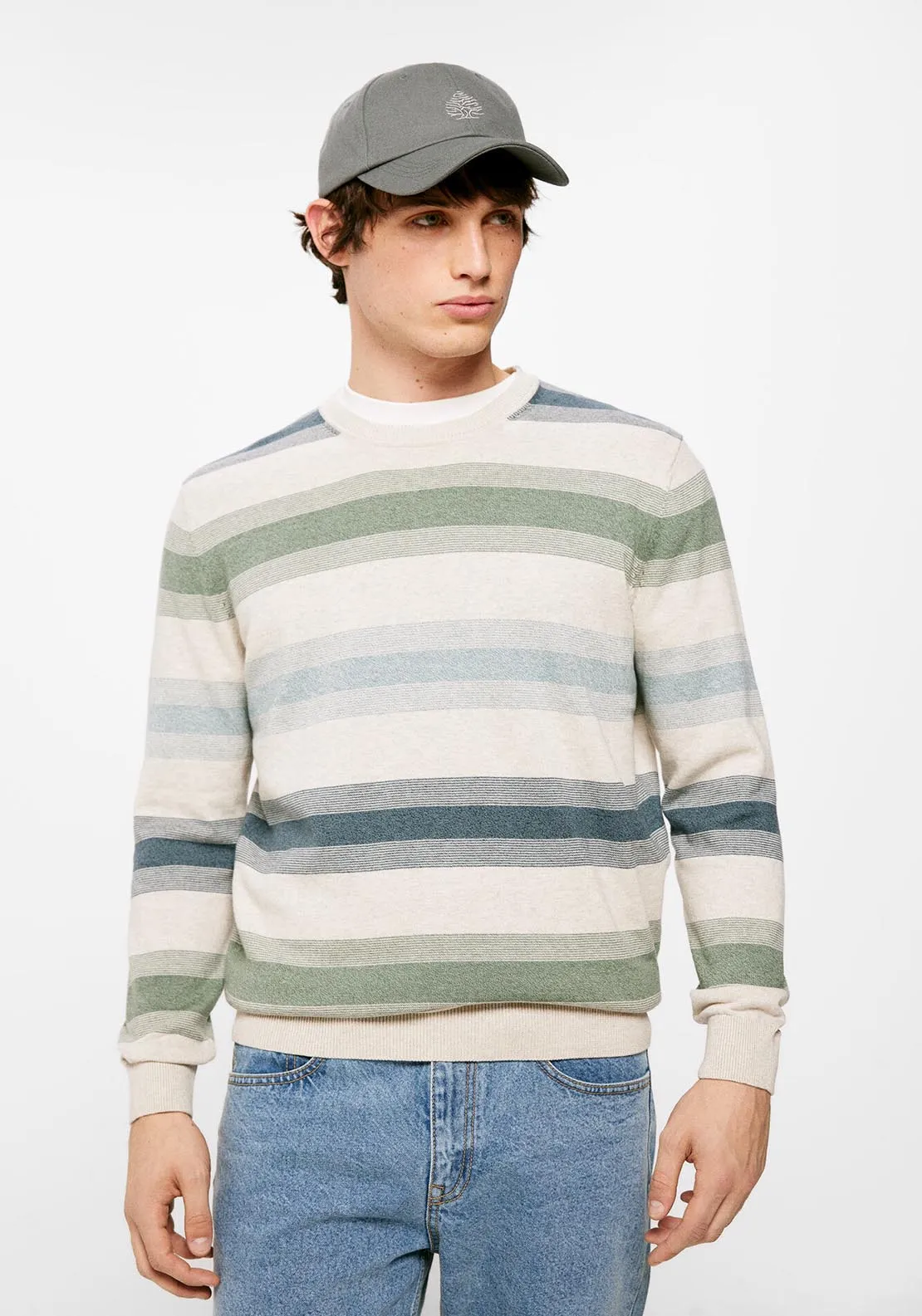 Fine Wool Stripe Knit - Green