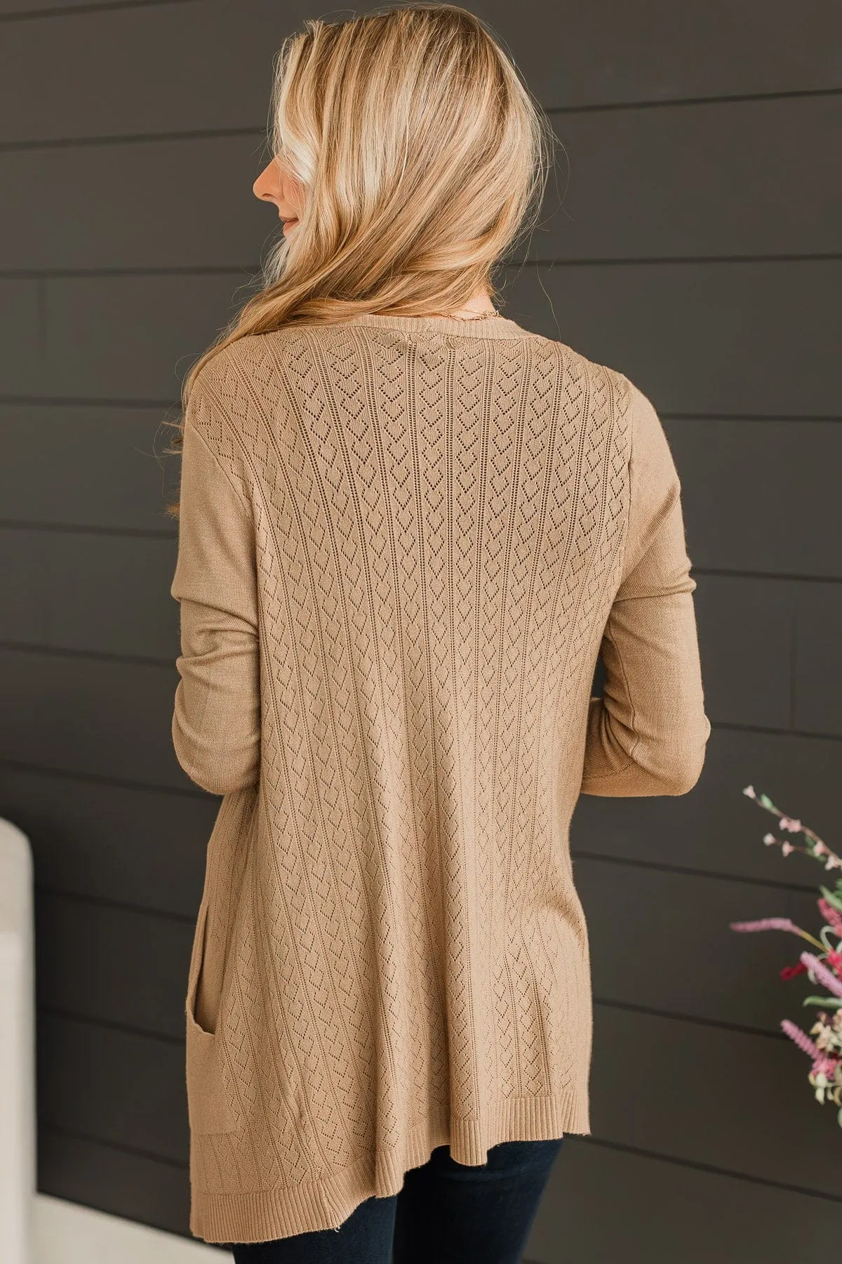 Found Myself Open Front Knit Cardigan- Taupe