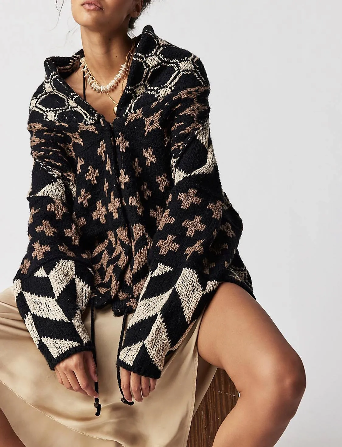 Free People  |Casual Style Long Sleeves Plain Cardigans