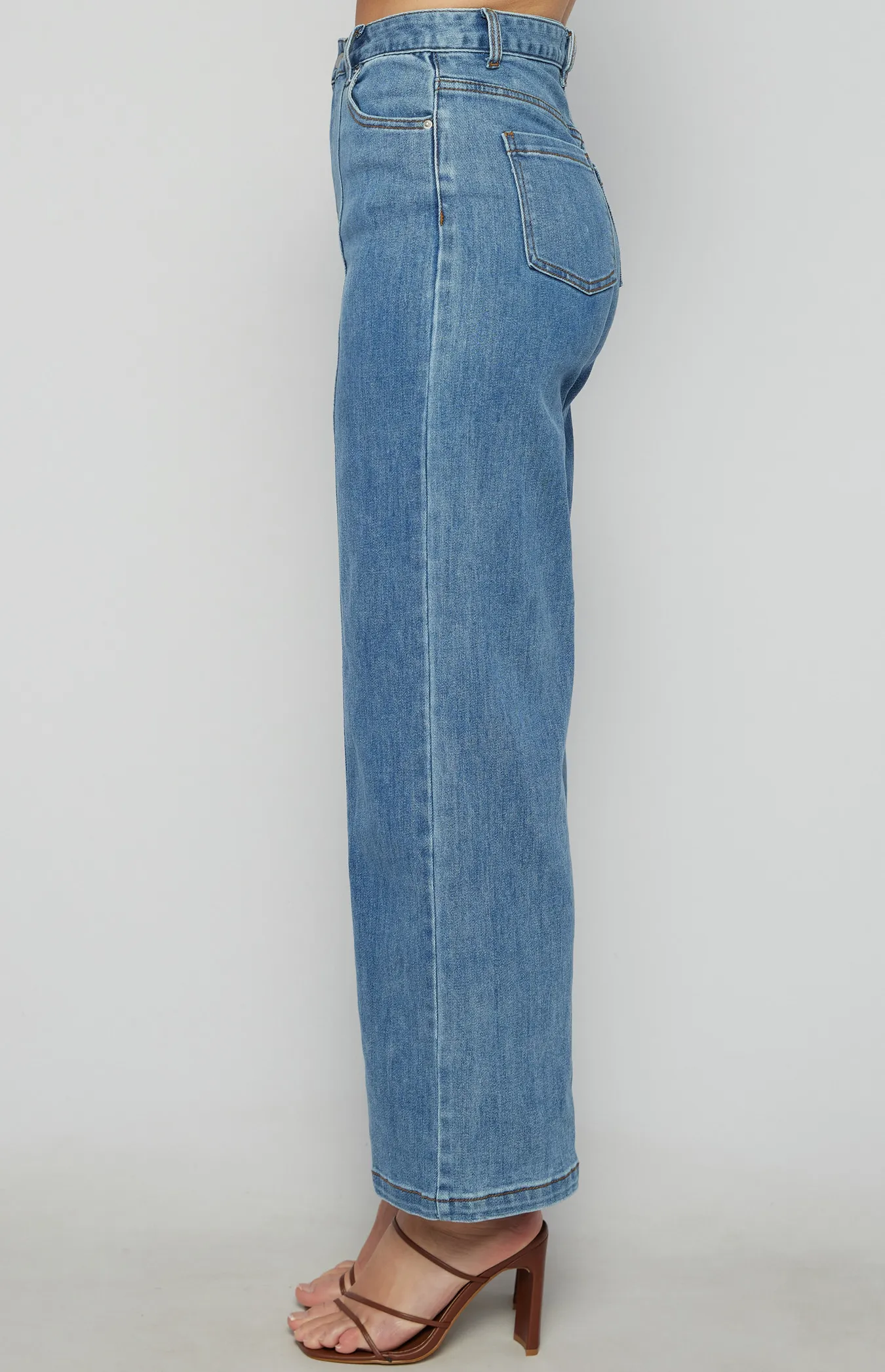 Front Leg Seam Detail Denim Jeans (SDM138B)