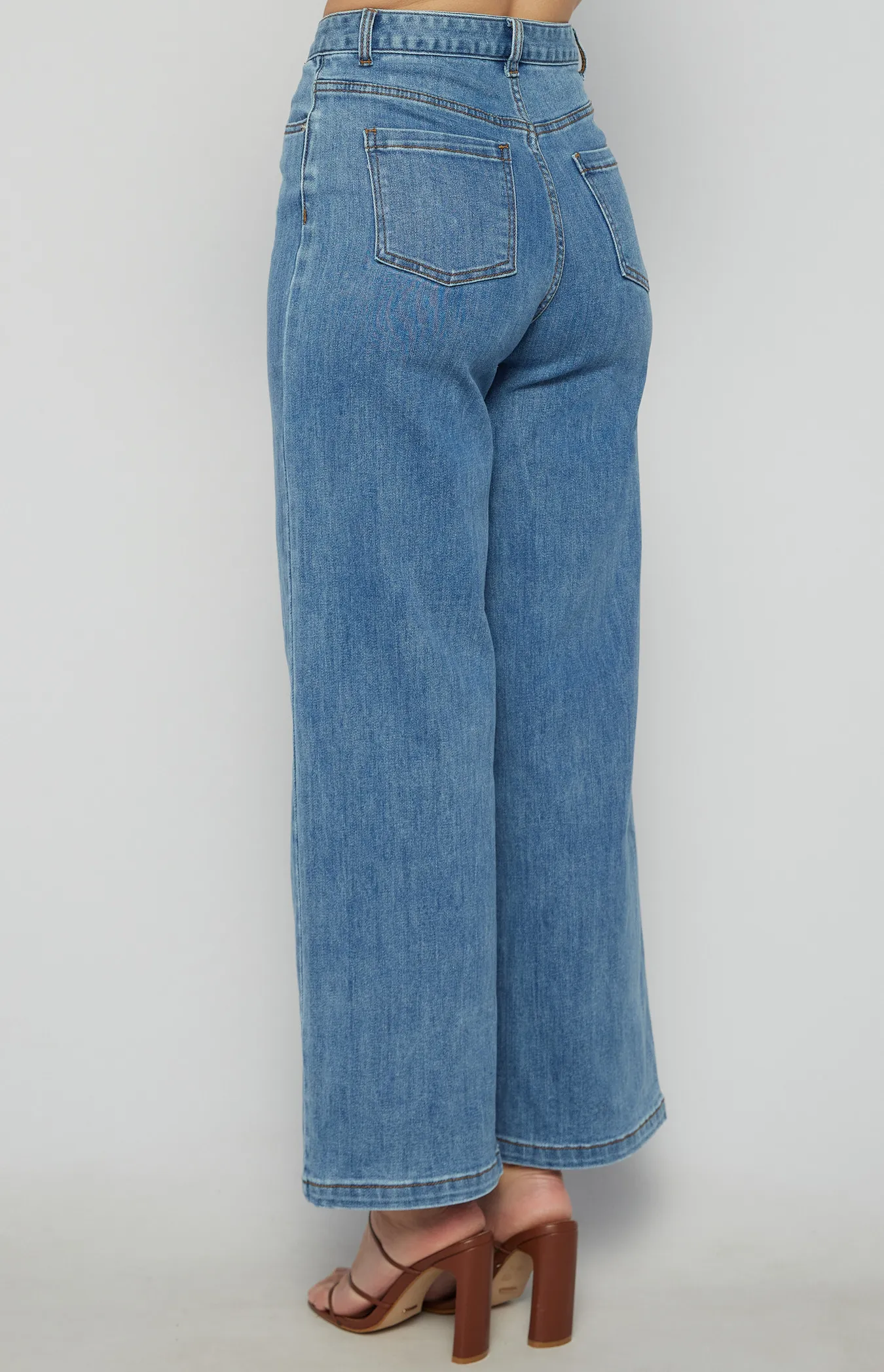 Front Leg Seam Detail Denim Jeans (SDM138B)