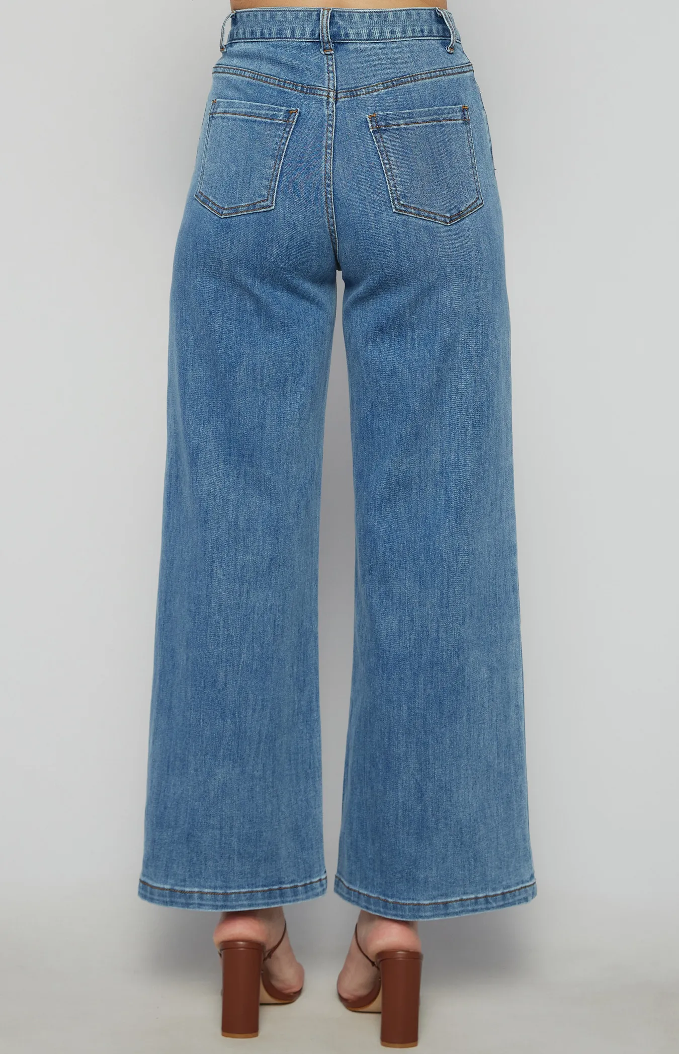 Front Leg Seam Detail Denim Jeans (SDM138B)