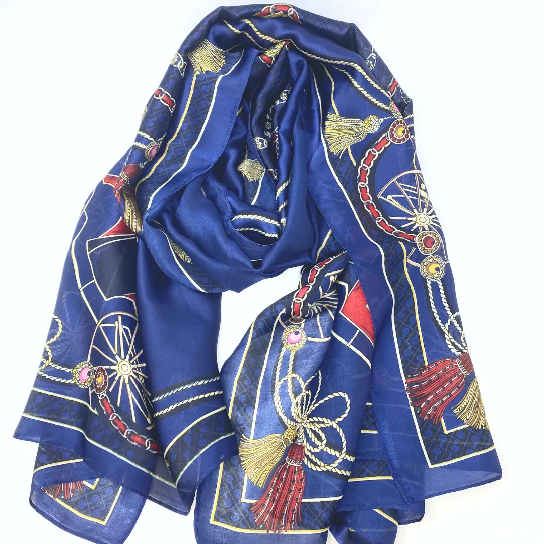 Gem and Tassel Ultrasoft Lightweight Scarf