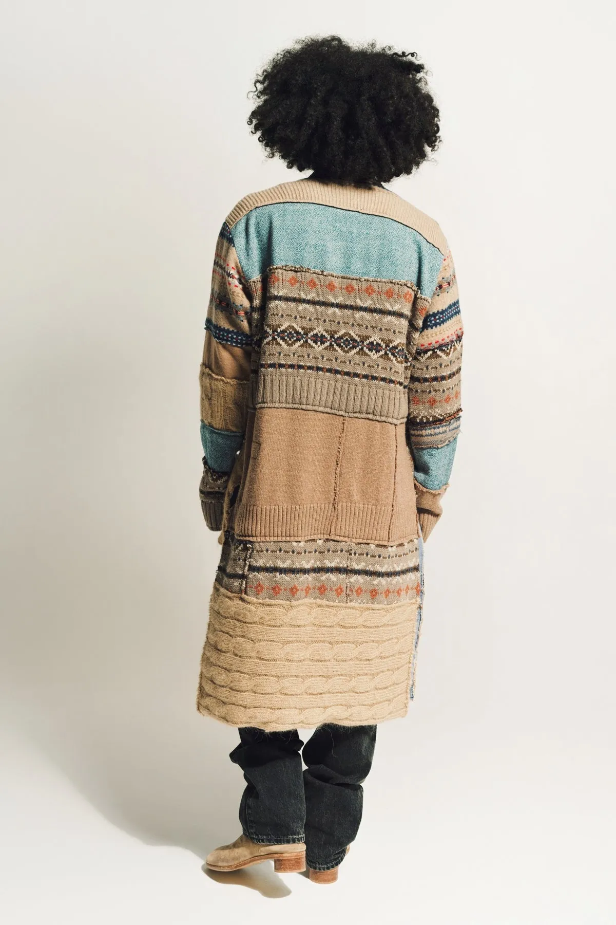 GREG LAUREN | FAIRISLE STITCHWORK LONG GL1 SWEATER