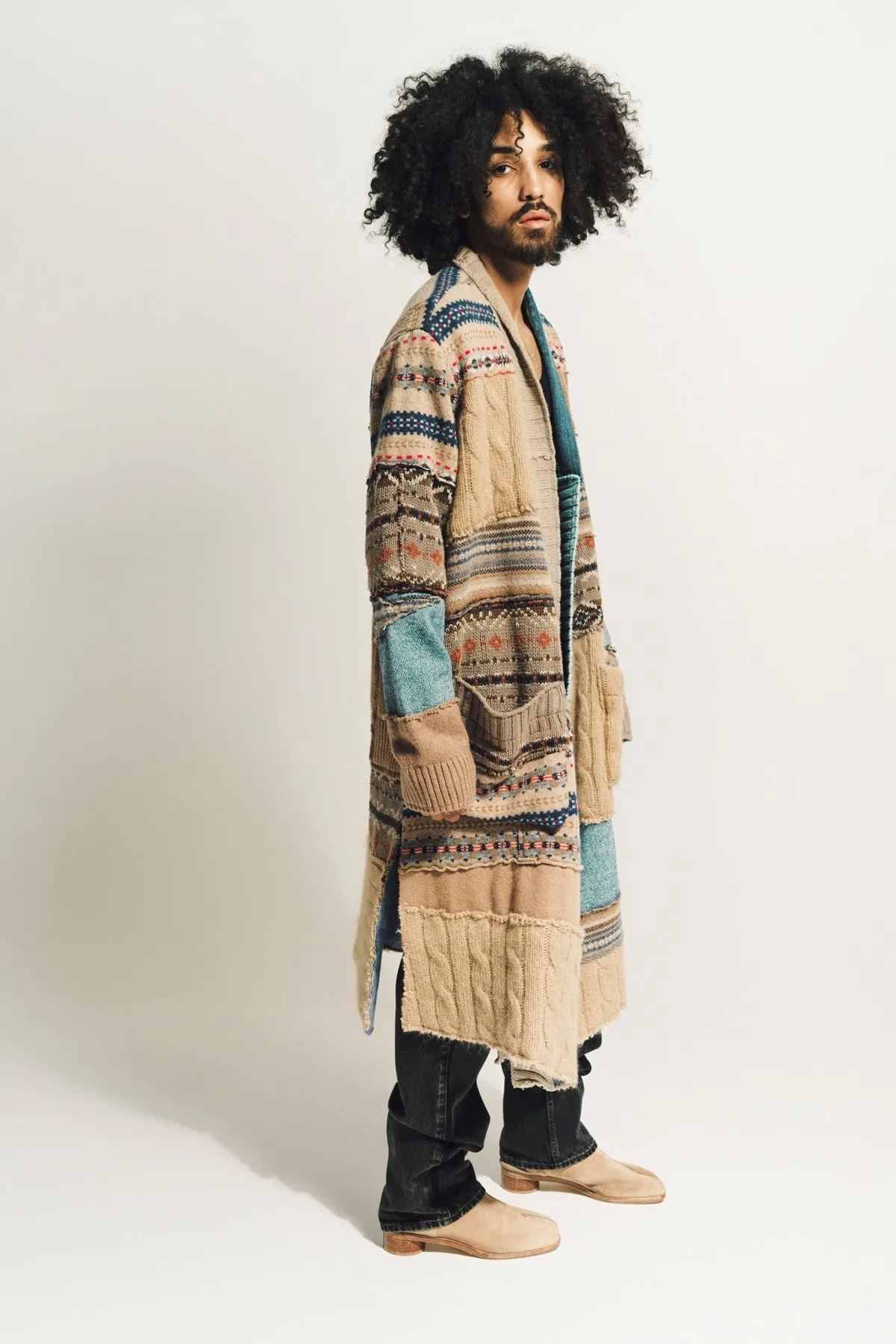 GREG LAUREN | FAIRISLE STITCHWORK LONG GL1 SWEATER