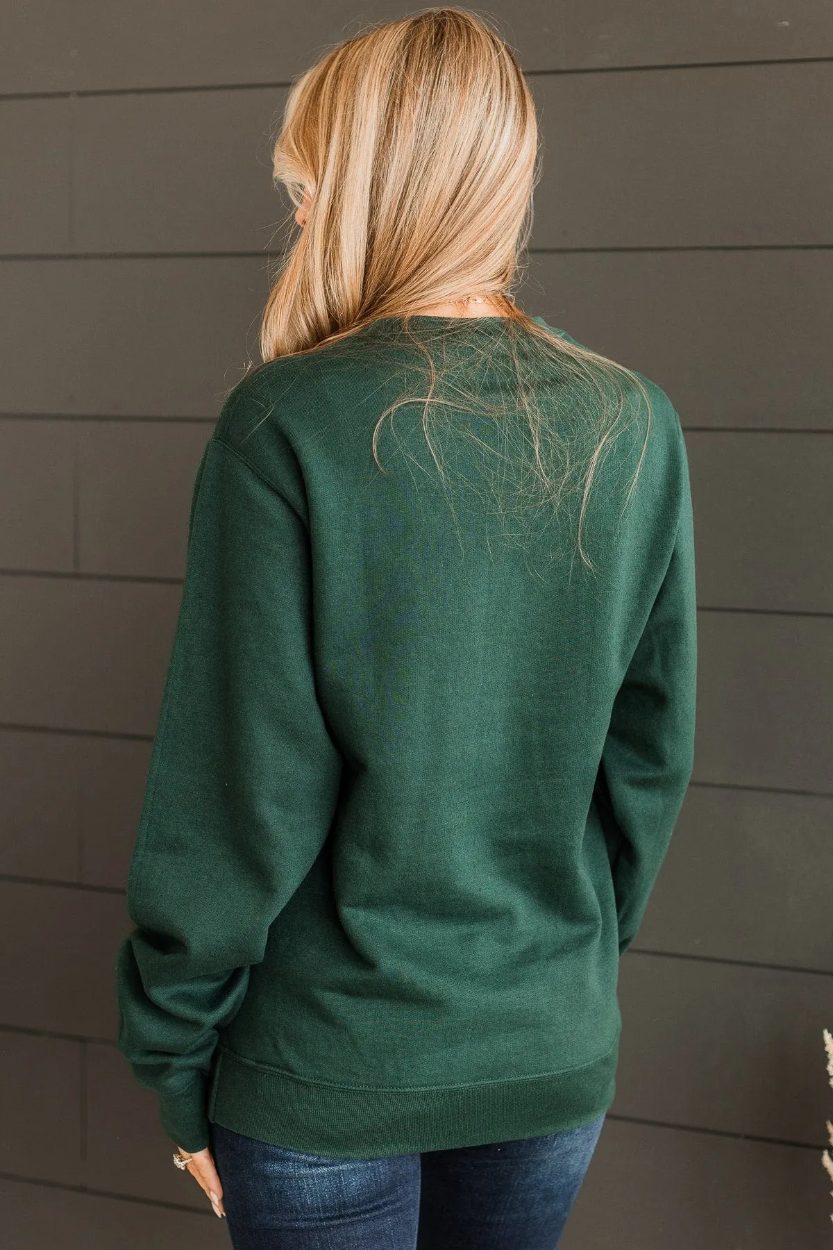 Harvest Your Happiness Crew Neck- Hunter Green