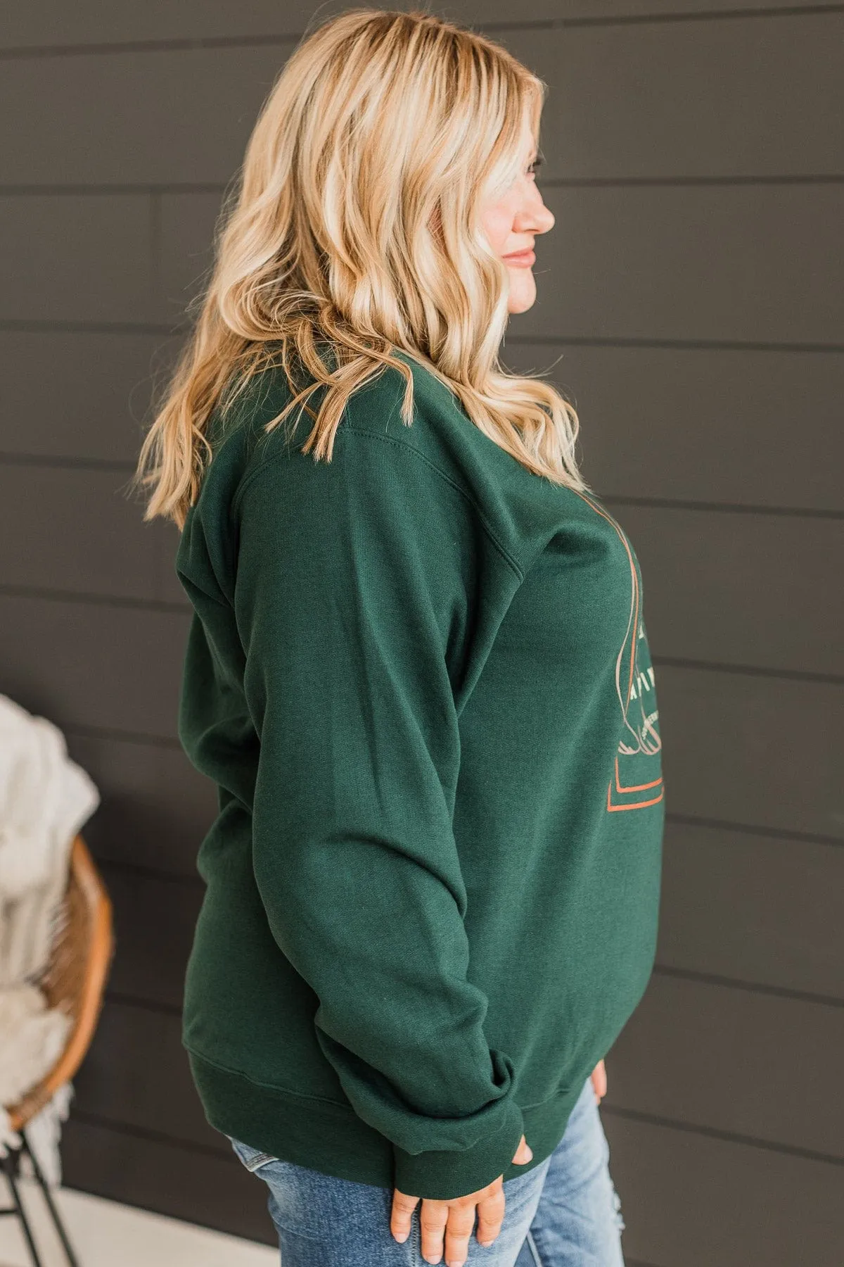 Harvest Your Happiness Crew Neck- Hunter Green