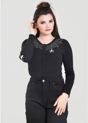 Hell Bunny Spider 50's Cardigan Black