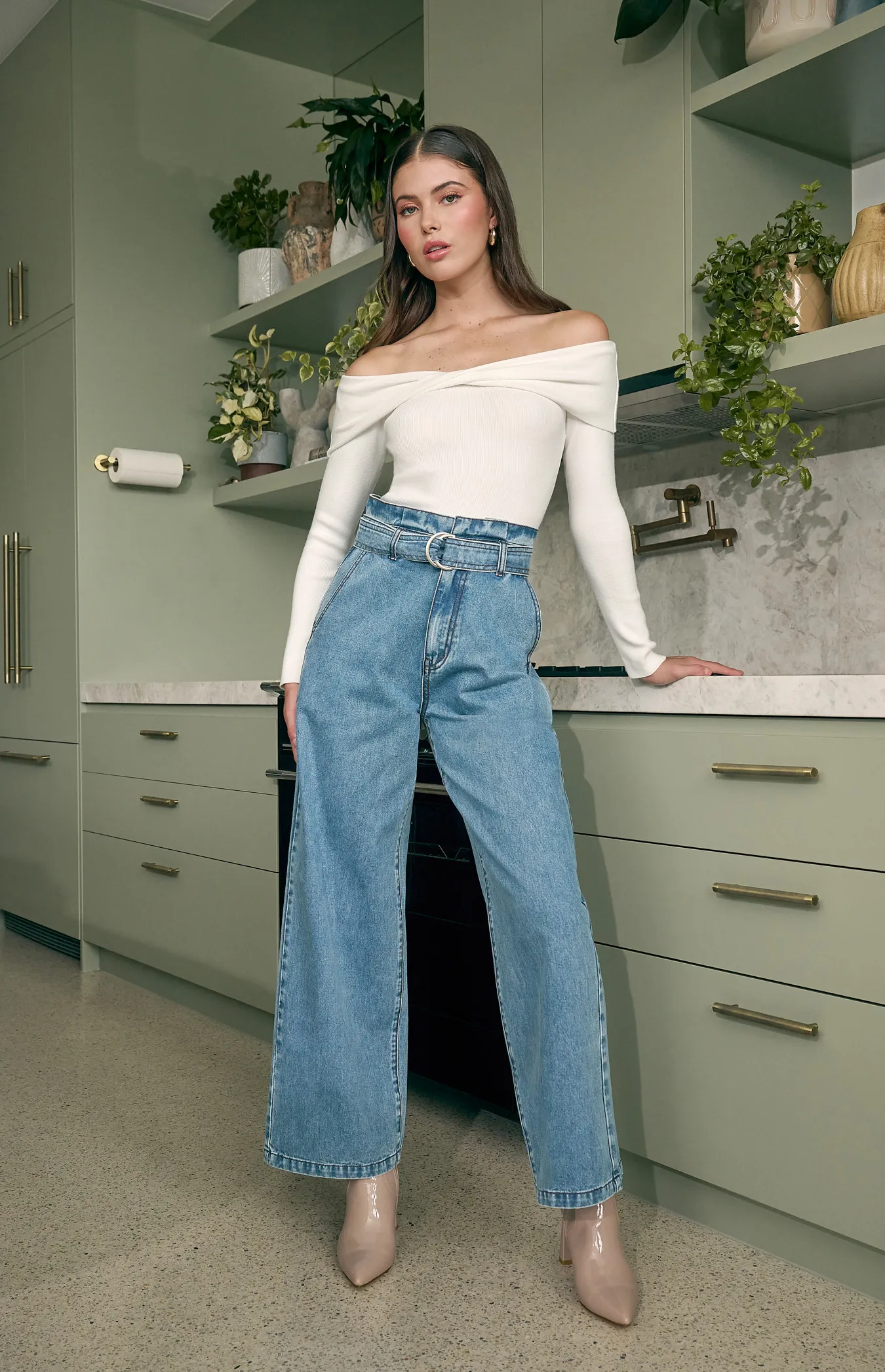 High Paperbag Waist Denim Jeans (SDM144B)