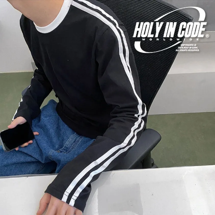 HOLY IN CODE  |Crew Neck Pullovers Unisex Street Style Long Sleeves Cotton