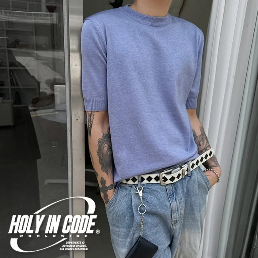 HOLY IN CODE  |Crew Neck Pullovers Unisex Street Style U-Neck Plain Cotton