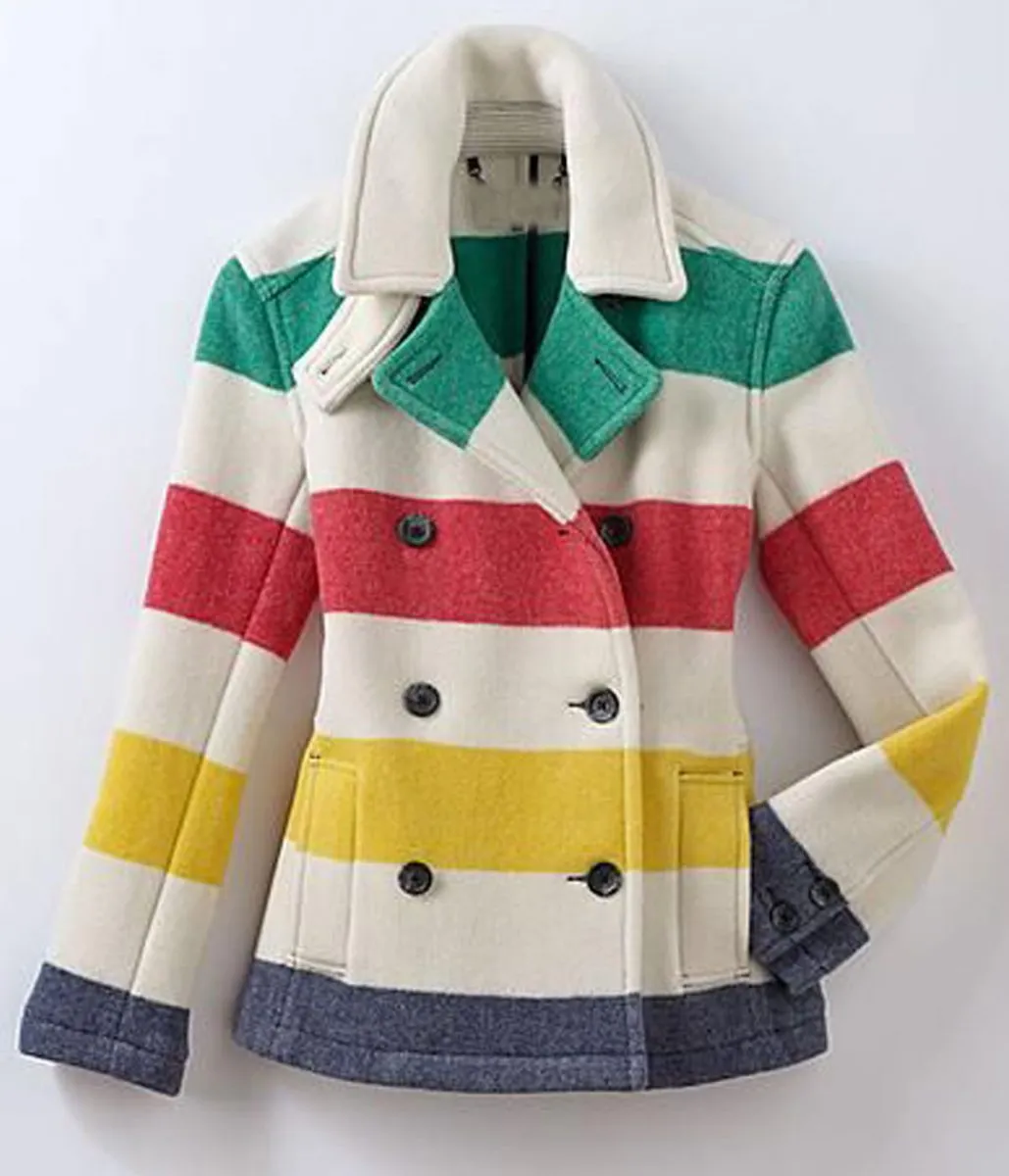 Hudson Bay Women’s Color Block Wool Peacoat