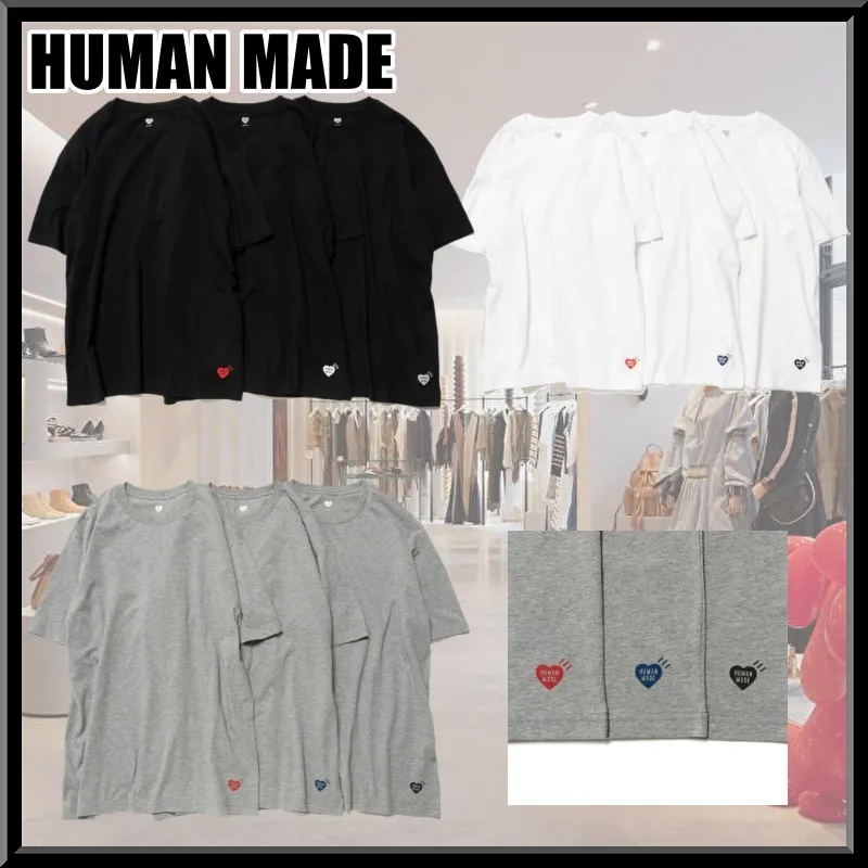 HUMAN MADE  |Crew Neck Pullovers Heart Unisex Street Style Plain Cotton