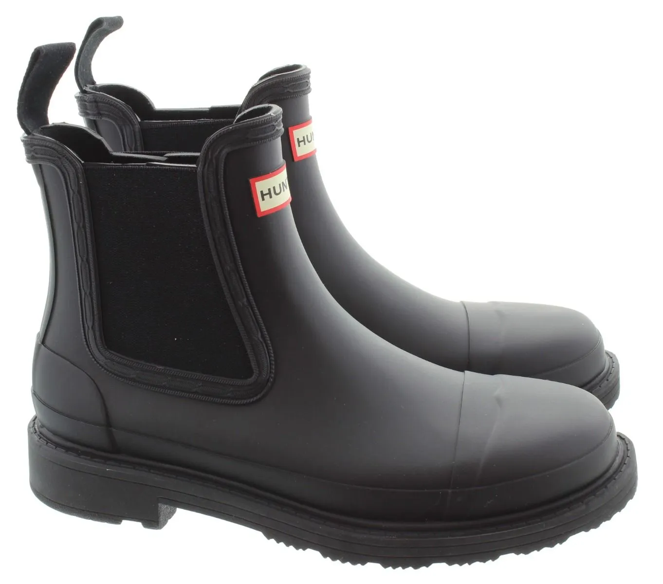 HUNTER Ladies Commando Chelsea Boot Welly In Black